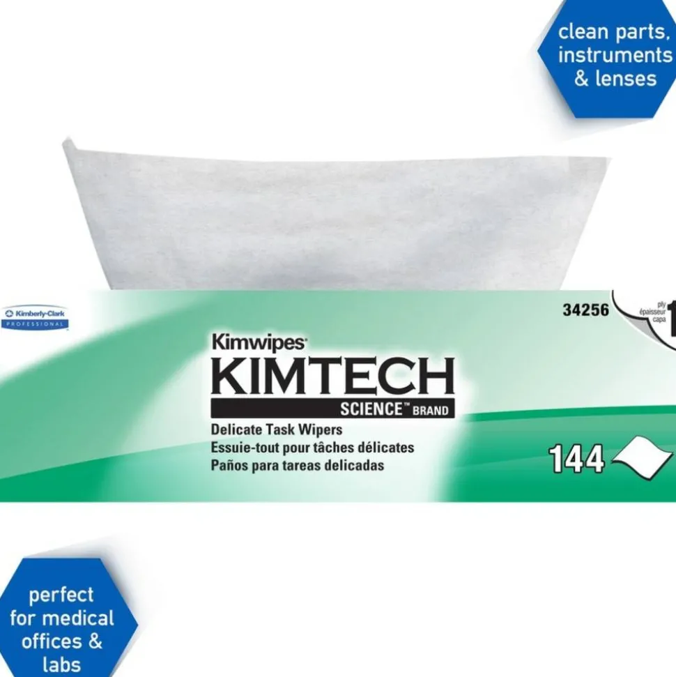 Kimberly-Clark Professional Kimtech Science Kimwipes Pop-Up Box, 14 7/10" x 16 3/5", 144/Box