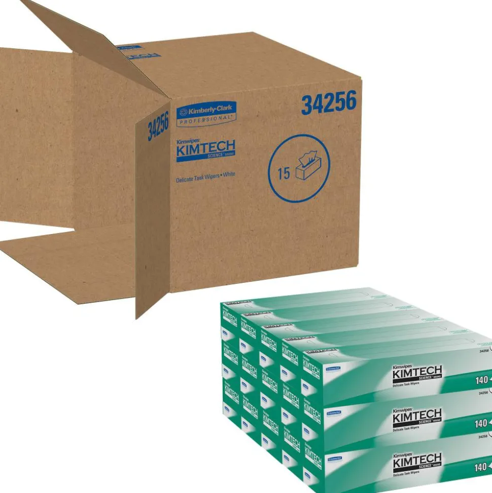 Kimberly-Clark Professional Kimtech Science Kimwipes Pop-Up Box, 14 7/10" x 16 3/5", 144/Box