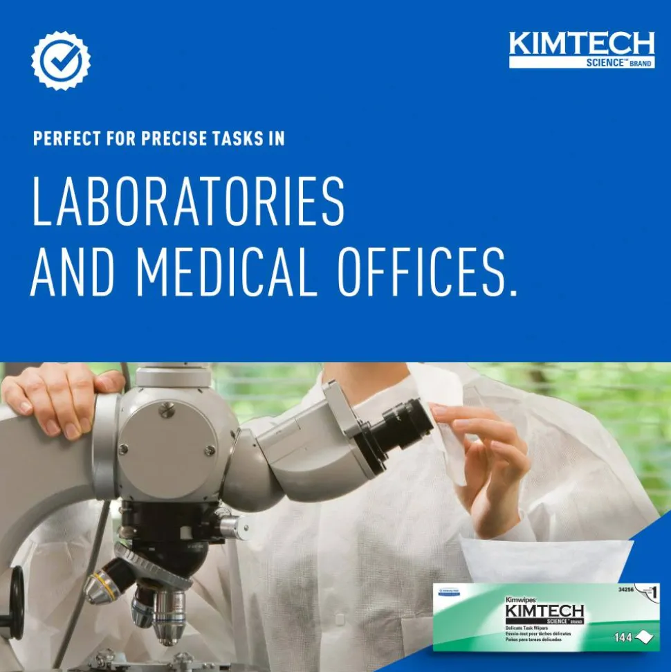 Kimberly-Clark Professional Kimtech Science Kimwipes Pop-Up Box, 14 7/10" x 16 3/5", 144/Box