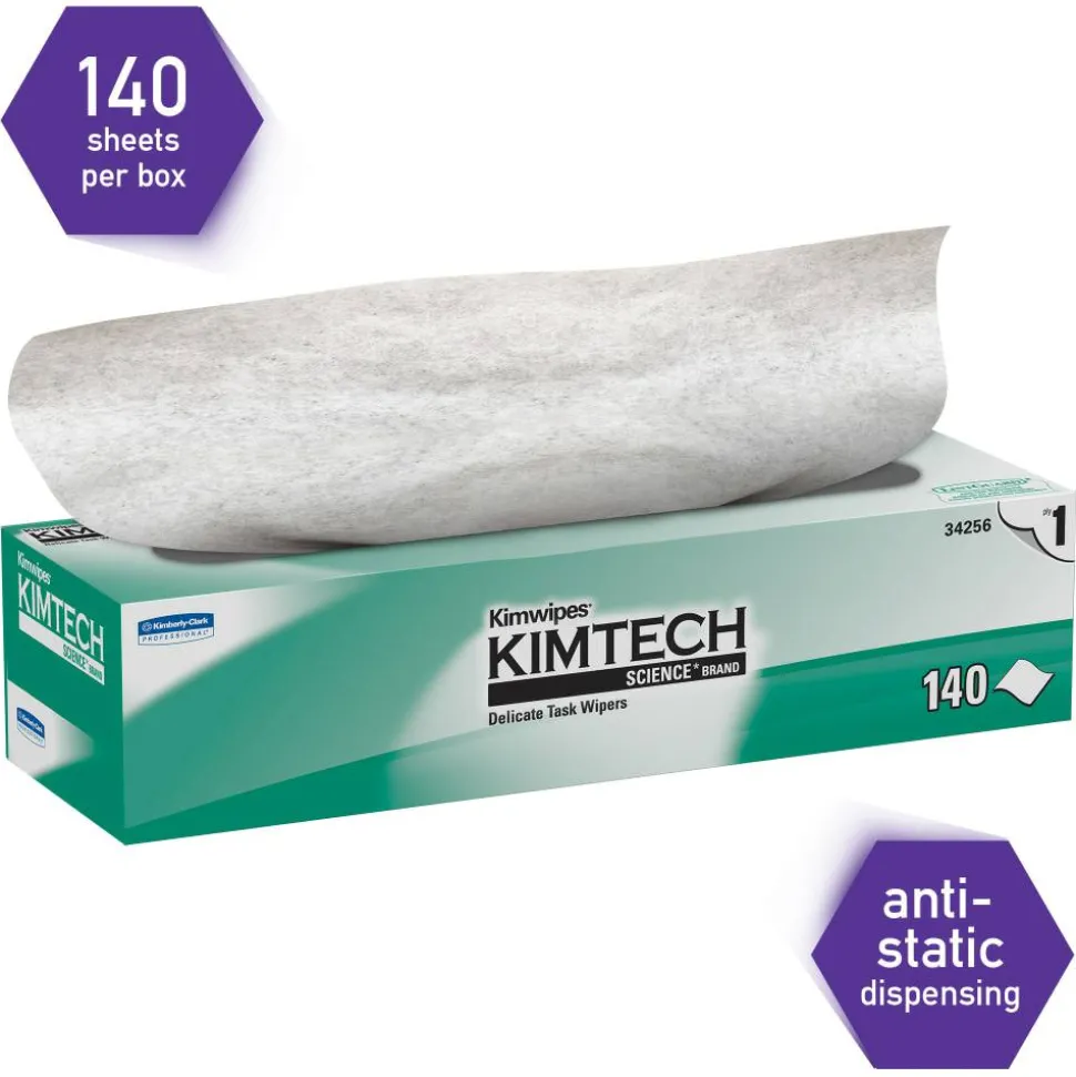 Kimberly-Clark Professional Kimtech Science Kimwipes Pop-Up Box, 14 7/10" x 16 3/5", 144/Box