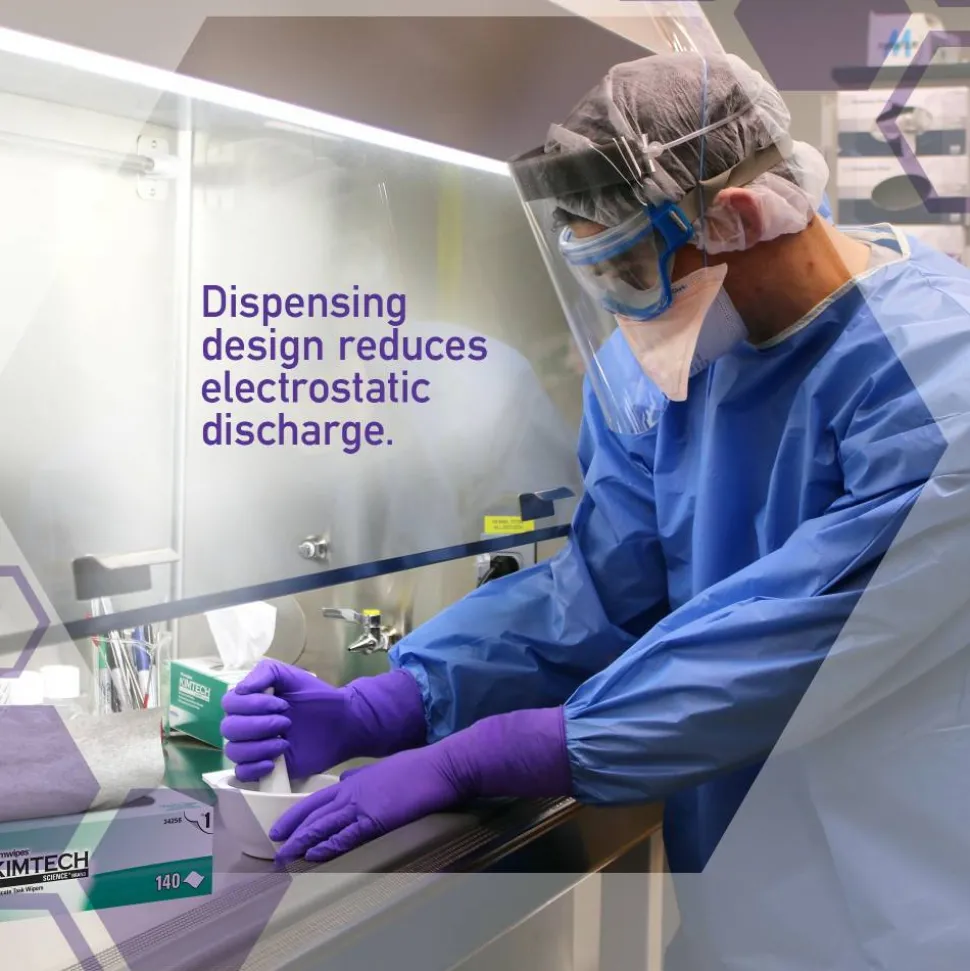 Kimberly-Clark Professional Kimtech Science Kimwipes Pop-Up Box, 14 7/10" x 16 3/5", 144/Box