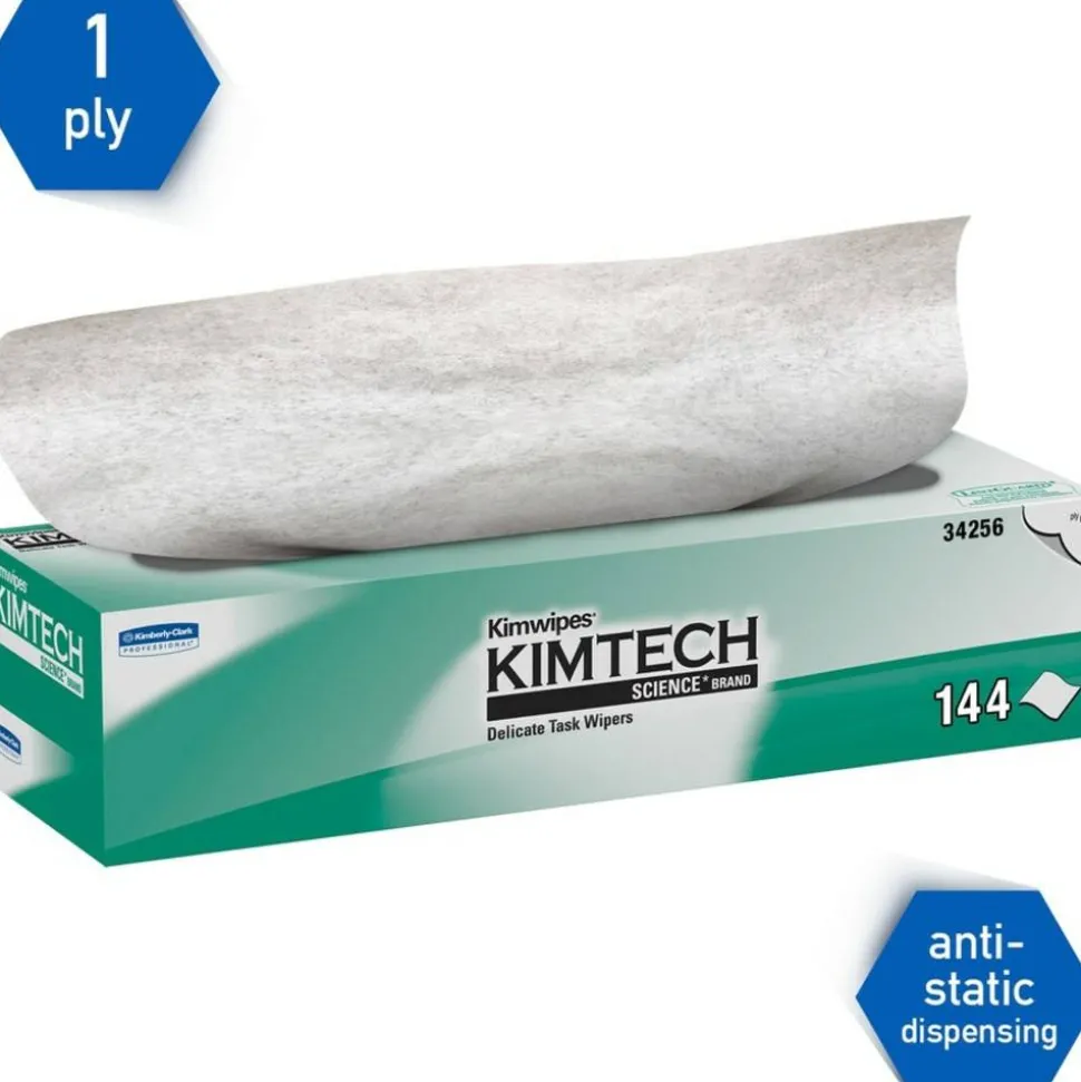 Kimberly-Clark Professional Kimtech Science Kimwipes Pop-Up Box, 14 7/10" x 16 3/5", 144/Box