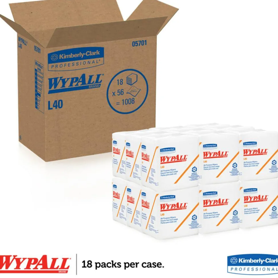 Kimberly-Clark Professional Wipers Wypall L40, 1/4 Fold, Pack Of 56
