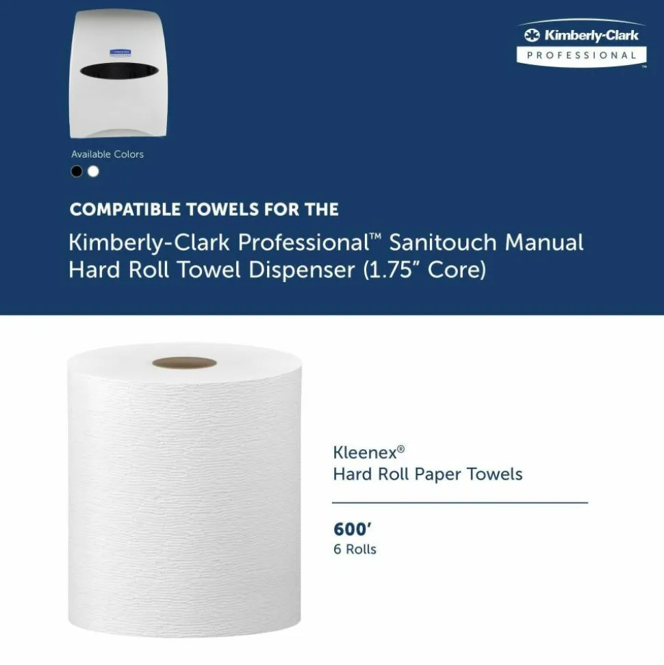 Kimberly-Clark Sanitouch Wall-Mount Hard Roll Towel Dispenser, 16 1/8" x 12 5/8" x 10 1/4", White