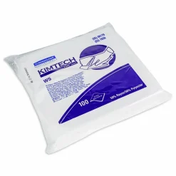 Kimtech W5 Critical Task Dry Wipers, Flat Double Bag, Spunlace, 9 x 9, Unscented, White, 100/Pack, 5 Packs/Carton