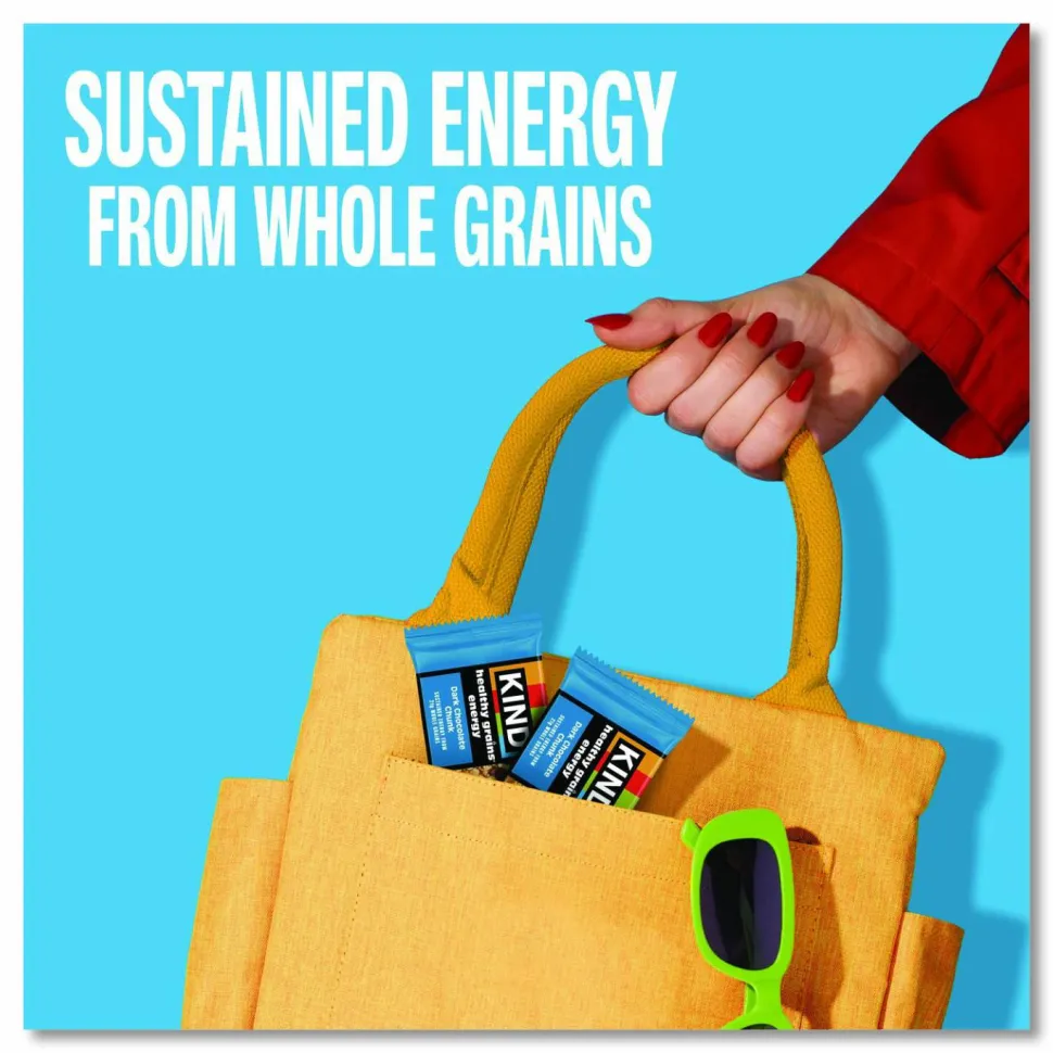 KIND Healthy Grains Energy Dark Chocolate Chunk Bars, 1.4 oz Bar, 10/Box