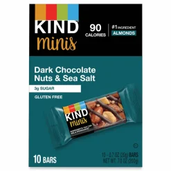 KIND Minis, Dark Chocolate Nuts/Sea Salt, 0.7 oz Bar, 10/Pack
