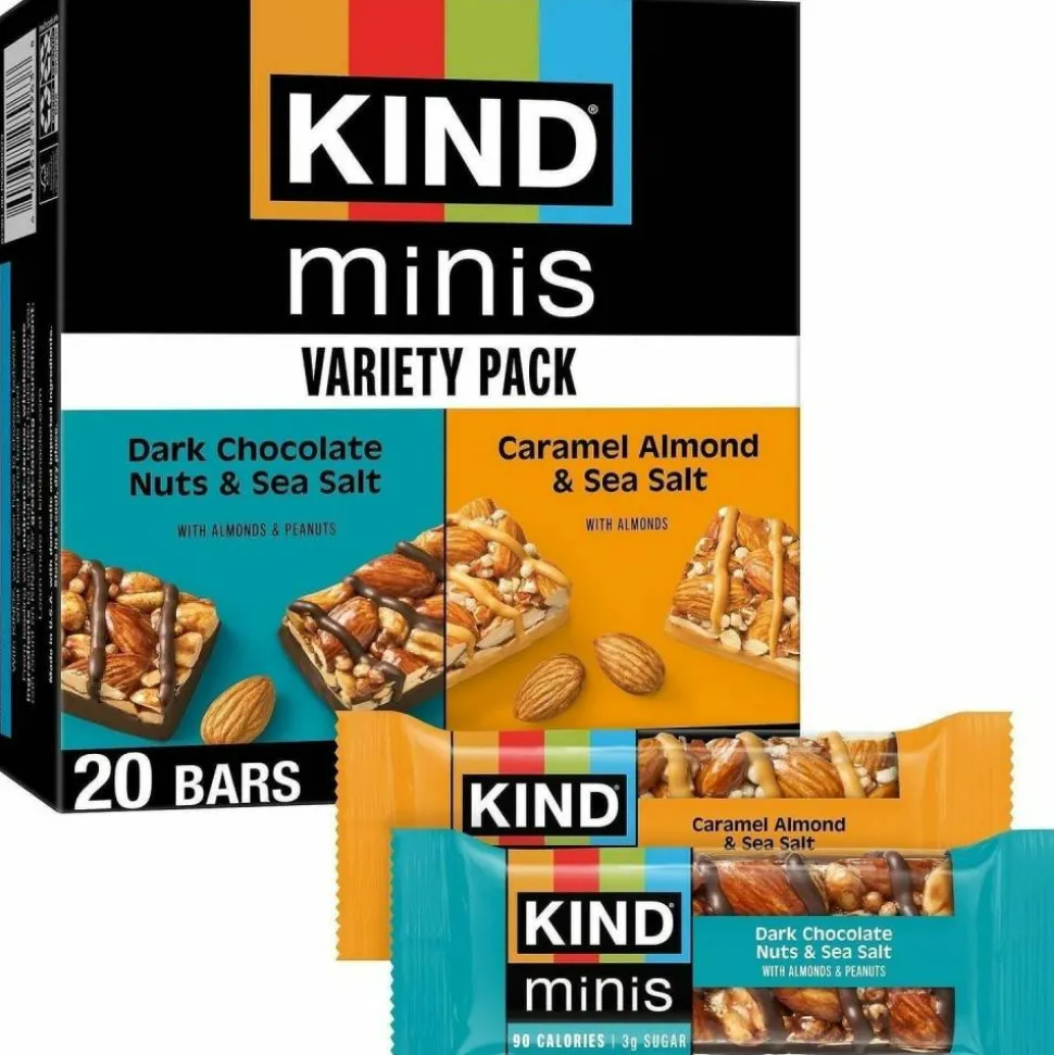 KIND Minis Nuts & Sea Salt Nut Bars Variety - Cholesterol-free, Gluten-free, Low Glycemic, Trans Fat Free, Low Sugar, Low Sodium - 27964