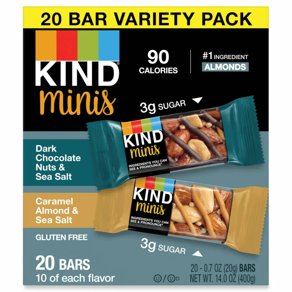 KIND Minis Nuts & Sea Salt Nut Bars Variety - Cholesterol-free, Gluten-free, Low Glycemic, Trans Fat Free, Low Sugar, Low Sodium - 27964