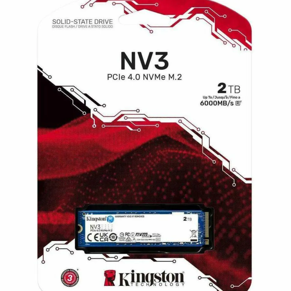 Kingston NV3 2 TB Solid State Drive - M.2 2280 Internal - PCI Express NVMe (PCI Express NVMe 4.0 x4)
