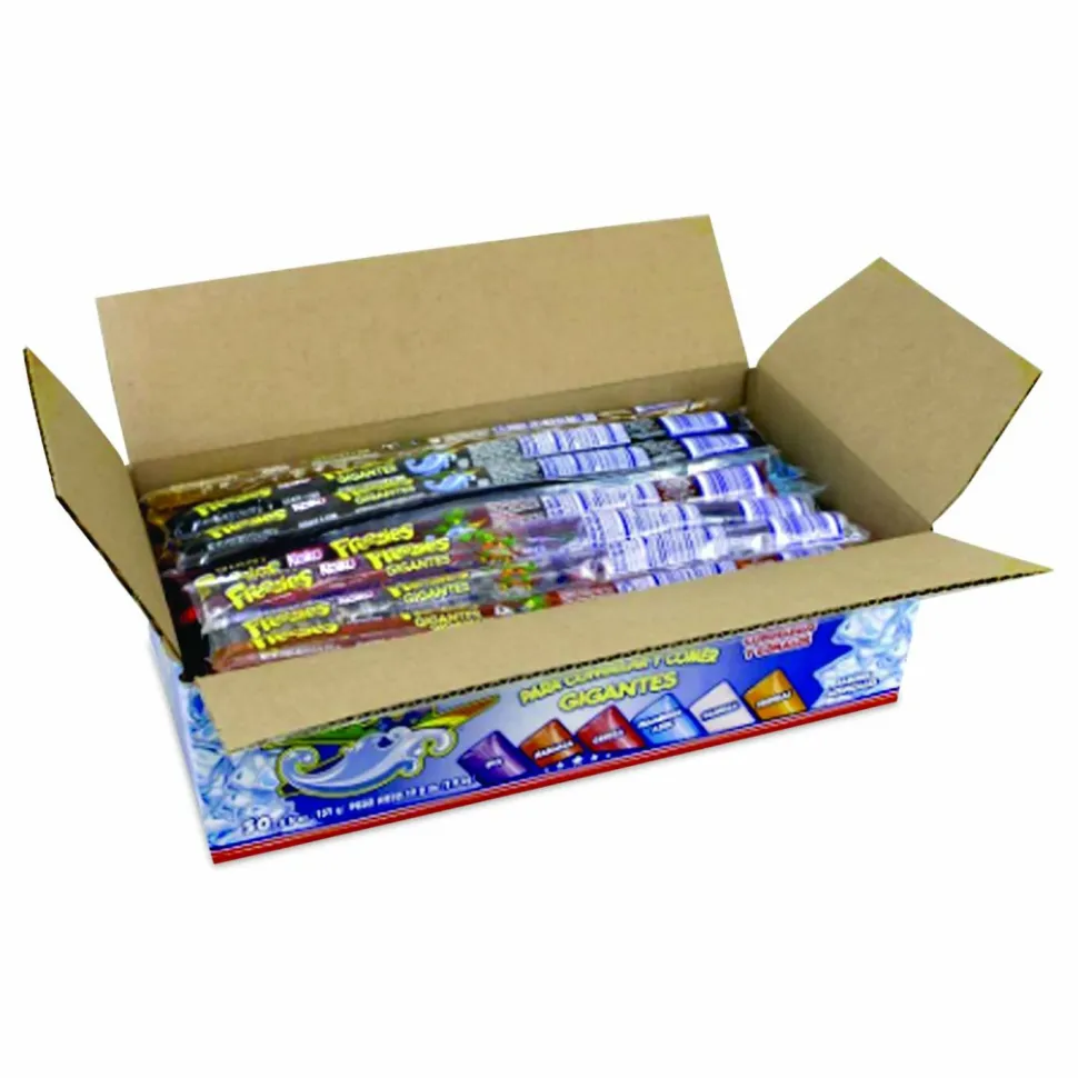 Kisko Giant Freezies, 6 Assorted Flavors, 5.5 oz Sleeve, 50 Sleeves/Box
