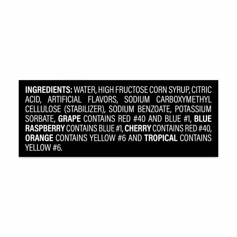 Kisko Giant Tropical Freezies Ice Pops, Fruit Punch, Guava, Mango, Pineapple, 5.5 oz Tube, 50/Carton
