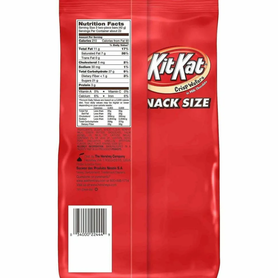 Kit Kat Snack Size, Crisp Wafers in Milk Chocolate, 32.34 oz Bag