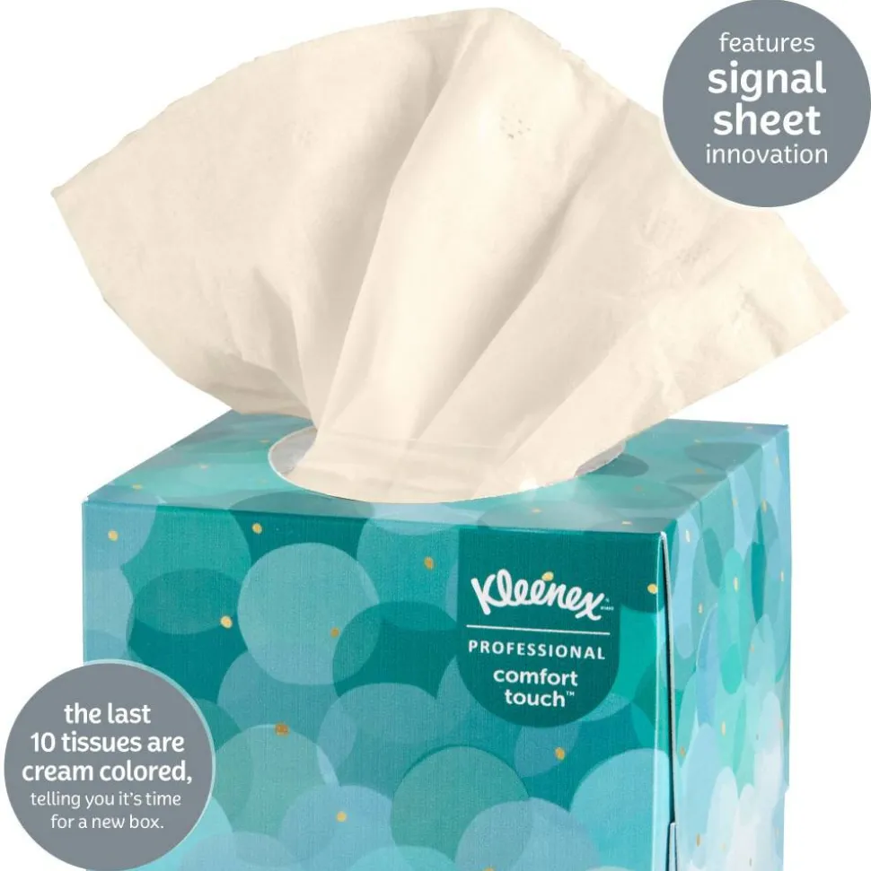 Kleenex Professional Facial Tissue, Upright Facial Tissue Cube Boxes for Business, 90 Sheets, 6 Boxes