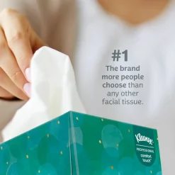 Kleenex Professional Facial Tissue, Upright Facial Tissue Cube Boxes for Business, 90 Sheets, 6 Boxes