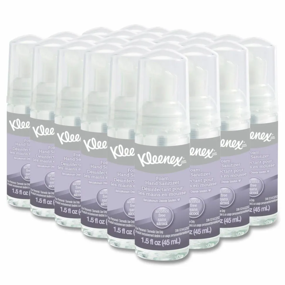 Kleenex Alcohol-Free Foam Hand Sanitizer, 1.5 oz Pump Bottle, Unscented, 24/Carton