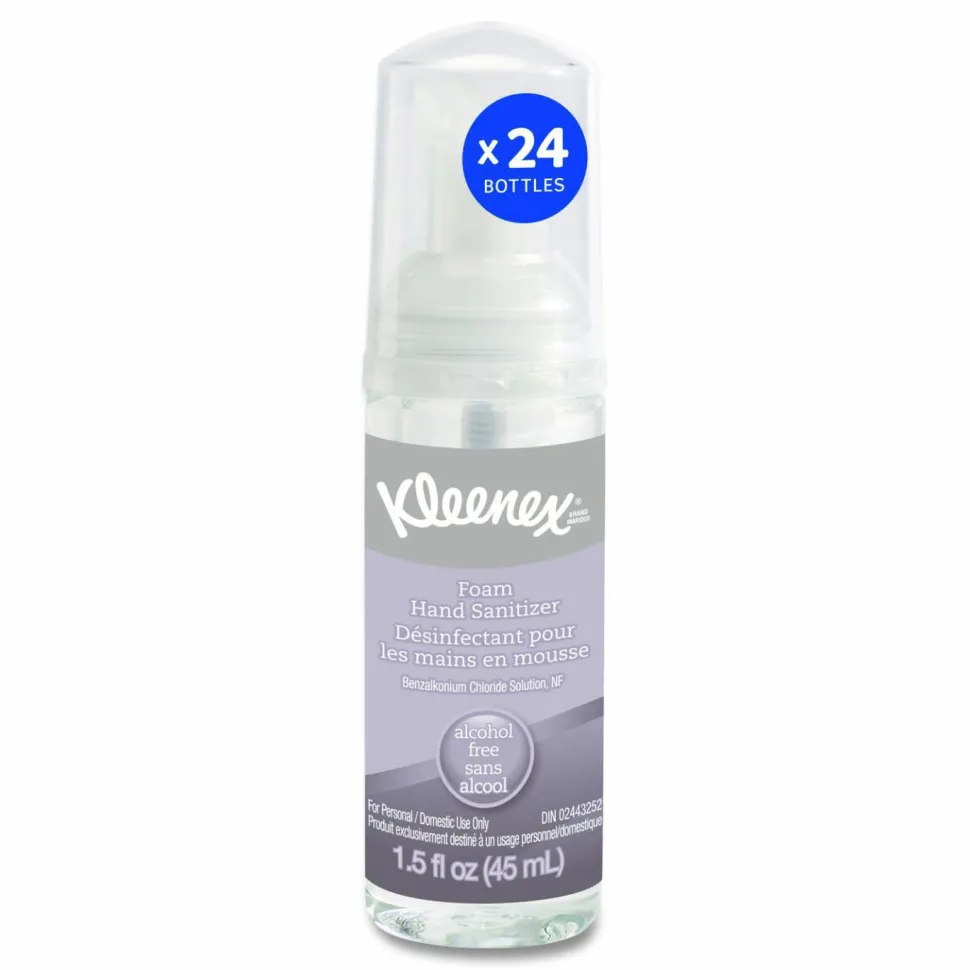 Kleenex Alcohol-Free Foam Hand Sanitizer, 1.5 oz Pump Bottle, Unscented, 24/Carton