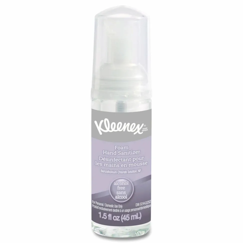 Kleenex Alcohol-Free Foam Hand Sanitizer, 1.5 oz Pump Bottle, Unscented, 24/Carton