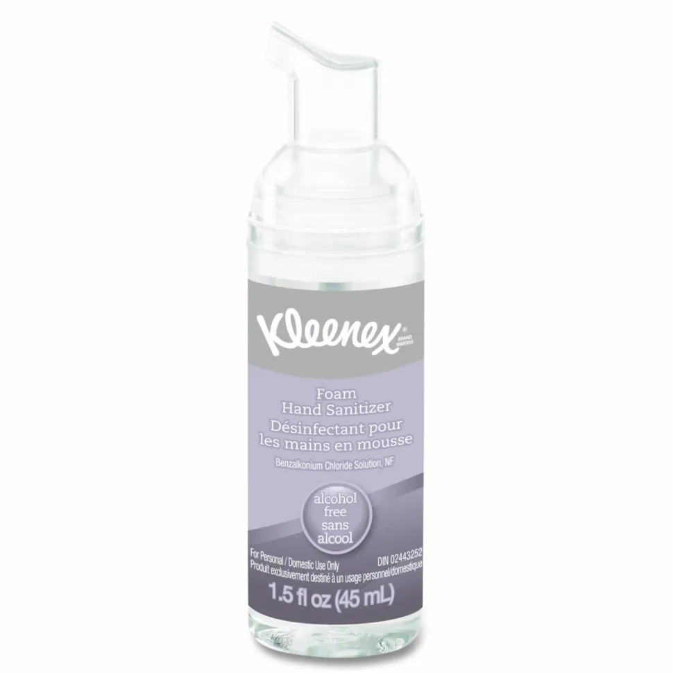 Kleenex Alcohol-Free Foam Hand Sanitizer, 1.5 oz Pump Bottle, Unscented, 24/Carton