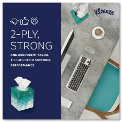 Kleenex Boutique 2-Ply Facial Tissue, White, 95 Sheets Per Box, Carton Of 36 Boxes