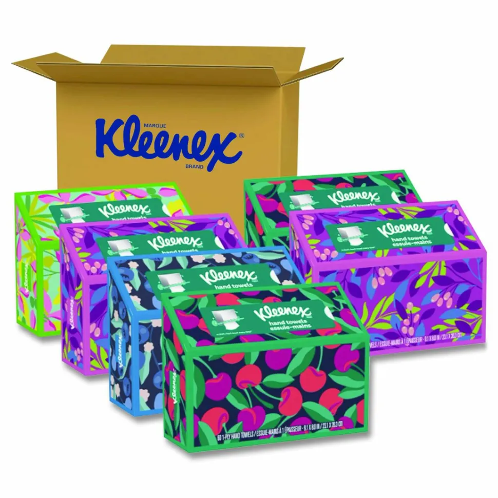 Kleenex Hand Towels in a POP-UP* Box, 1-Ply, 6.8 x 9, White, 60/Box, 6 Boxes/Carton