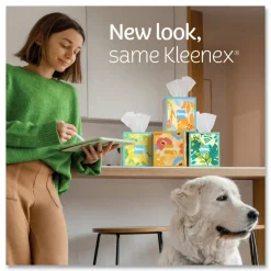 Kleenex Lotion Facial Tissue, 3-Ply, White, 60 Sheets/Box, 27 Boxes/Carton