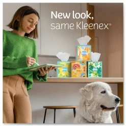 Kleenex Lotion Facial Tissue, 3-Ply, White, 60 Sheets/Box, 4 Boxes/Pack, 8 Packs/Carton