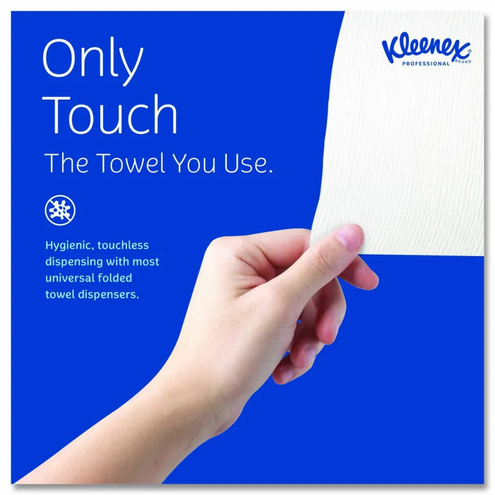 Kleenex Multifold Paper Towels (01890), White, 16 Packs / Case, 150 Tri Fold Paper Towels / Pack, 2,400 Towels / Case