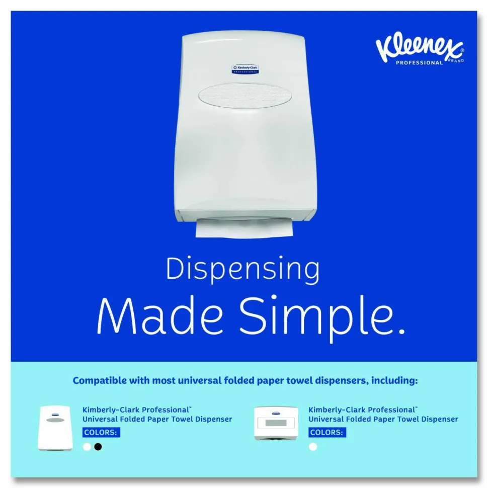 Kleenex Multifold Paper Towels (01890), White, 16 Packs / Case, 150 Tri Fold Paper Towels / Pack, 2,400 Towels / Case