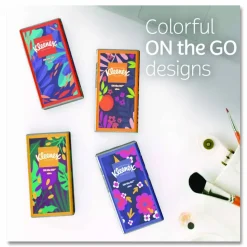 Kleenex On The Go Packs Facial Tissues, 3-Ply, White, 10 Sheets/Pouch, 8 Pouches/Pack