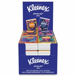 Kleenex On The Go Packs Facial Tissues, 3-Ply, White, 10 Sheets/Pouch, 16 Pouches/Pack, 6 Packs/Carton