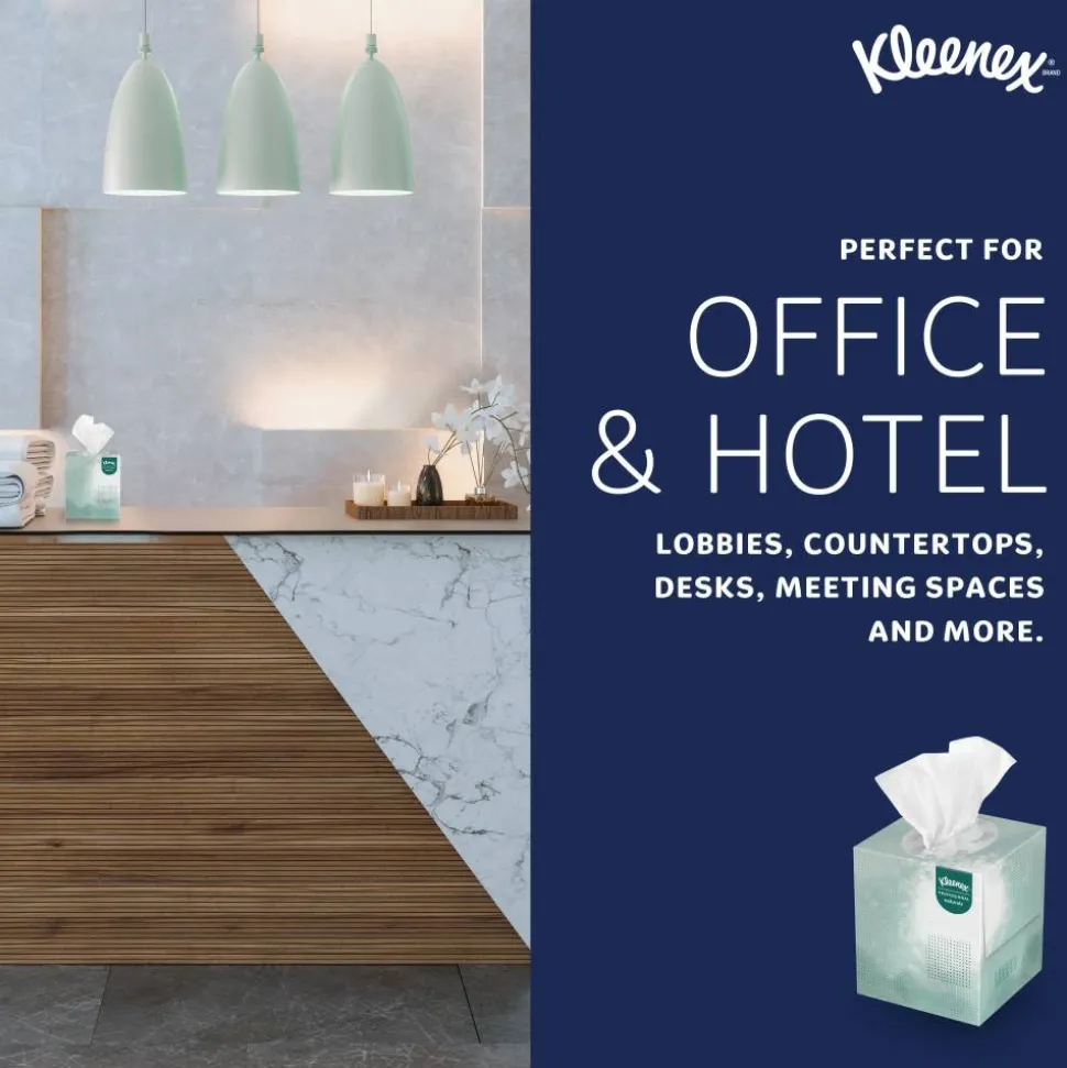 Kleenex Professional Naturals Boutique Facial Tissue Cube, 90 Sheets Per Box, Case of 36 Boxes, 21272