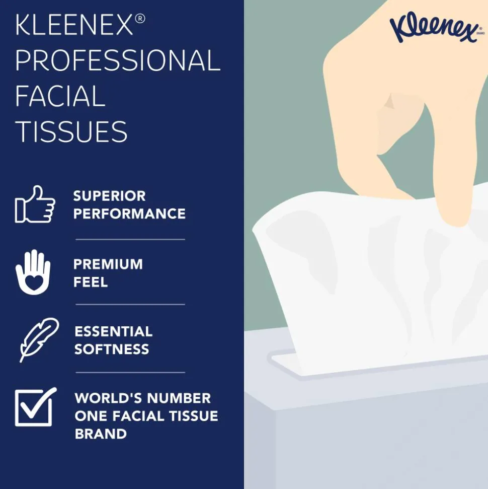 Kleenex Professional Naturals Boutique Facial Tissue Cube, 90 Sheets Per Box, Case of 36 Boxes, 21272