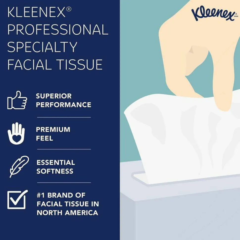 Kleenex Professional White Facial Tissue Junior Pack, 2-Ply, 48 Sheets/Box, 64 Boxes/Carton