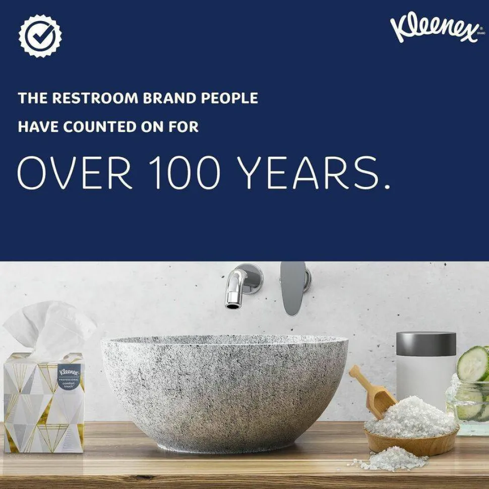 Kleenex Professional White Facial Tissue Junior Pack, 2-Ply, 48 Sheets/Box, 64 Boxes/Carton