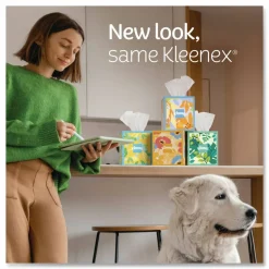 Kleenex Soothing Lotion Facial Tissue, 3-Ply, White, 60 Sheets/Box, 4 Boxes/Pack, 8 Packs/Carton