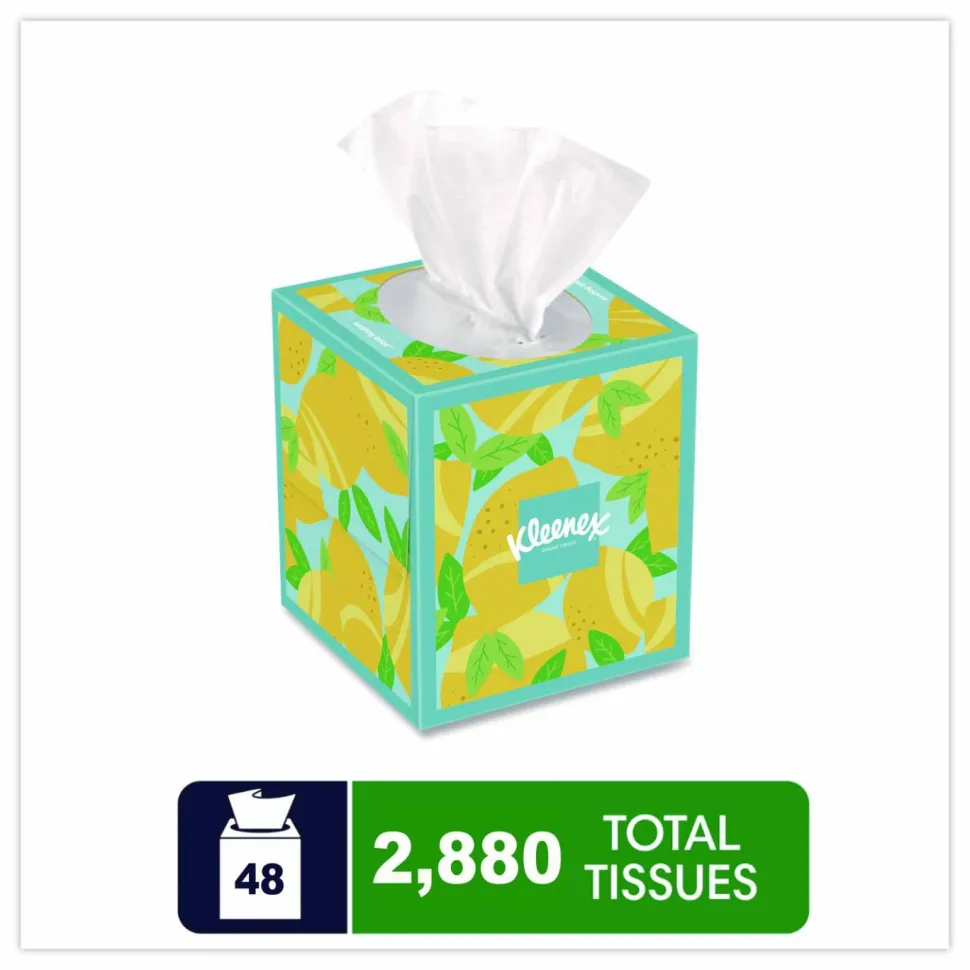 Kleenex Soothing Lotion Facial Tissue, 3-Ply, White, 60 Sheets/Box, 4 Boxes/Pack, 8 Packs/Carton
