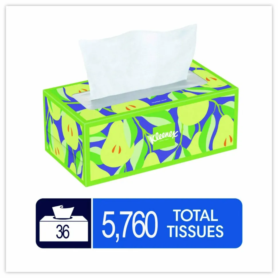Kleenex Trusted Care Facial Tissue, 2-Ply, White, 160 Sheets/Box, 3 Boxes/Pack, 12 Packs/Carton