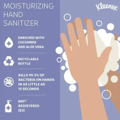 Kleenex Ultra Moisturizing Foam Hand Sanitizer, 1,200 mL Cassette, Unscented, 2/Carton