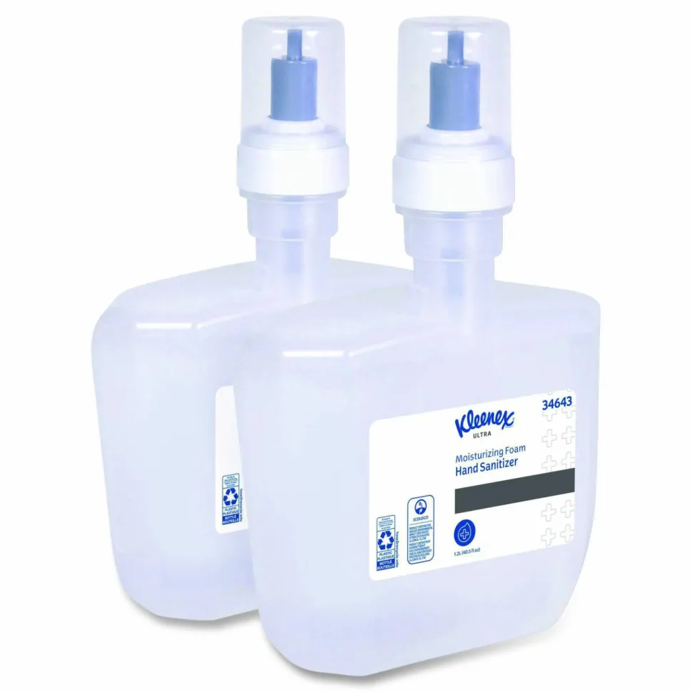 Kleenex Ultra Moisturizing Foam Hand Sanitizer, 1,200 mL Cassette, Unscented, 2/Carton