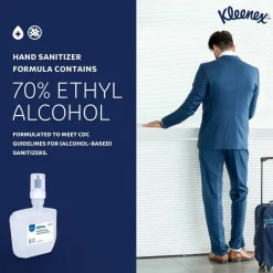 Kleenex Ultra Moisturizing Foam Hand Sanitizer, 1,200 mL Cassette, Unscented, 2/Carton