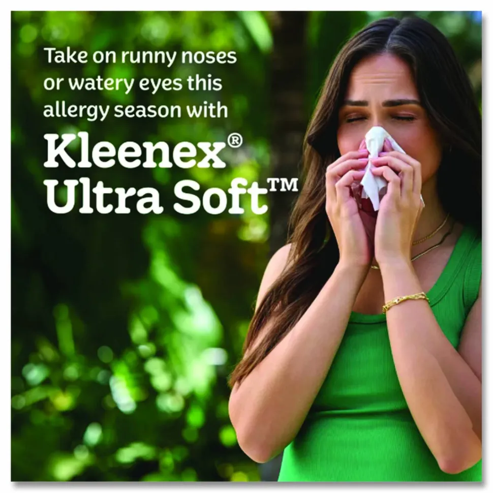 Kleenex Ultra Soft Facial Tissue, 3-Ply, White, 120 Sheets/Box, 4 Boxes/Pack, 6 Packs/Carton