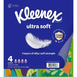 Kleenex Ultra Soft 3-Ply Unscented Tissues, 8-1/4