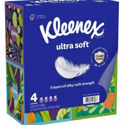 Kleenex Ultra Soft 3-Ply Unscented Tissues, 8-1/4