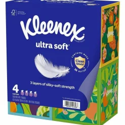 Kleenex Ultra Soft 3-Ply Unscented Tissues, 8-1/4