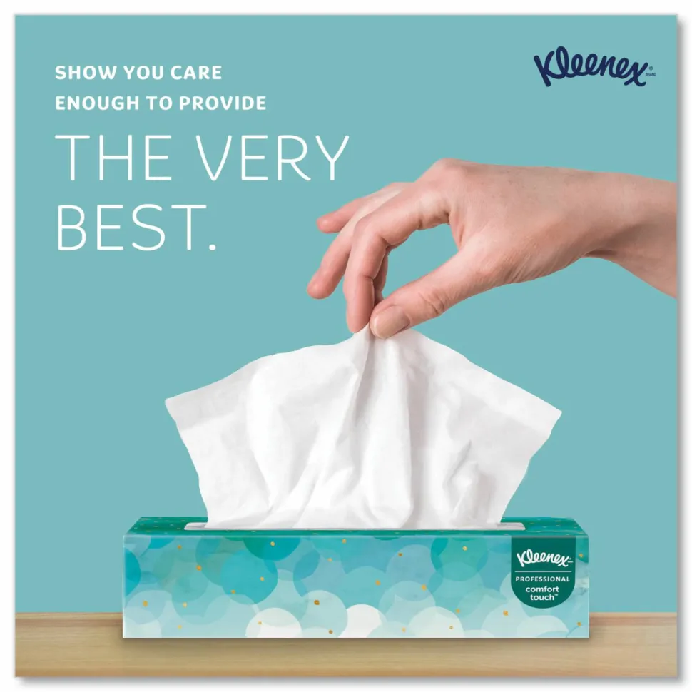 Kleenex White Facial Tissue for Business, Pop-Up Box, 2-Ply, 100 Sheets/Box