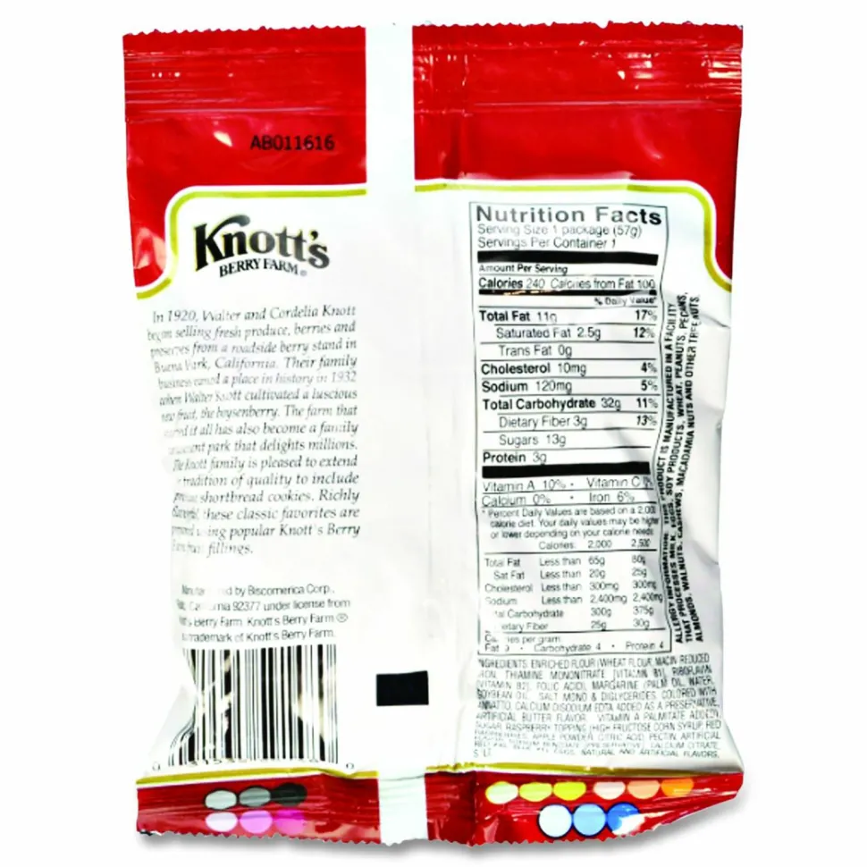 Knott's Berry Farm Raspberry Cookies, 2 Oz , Box Of 36