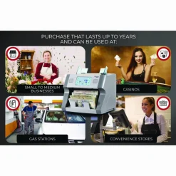 Kolibri KBR1500V2 Mixed Denomination Cash Counter, 1,200 bills/min, 9.5