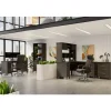 Koru 72"H 3-Shelf Bookcase With Printer Shelf & File Storage, Natural Oak, BIFMA Compliant