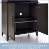 Koru 72"H 3-Shelf Bookcase With Printer Shelf & File Storage, Espresso Oak